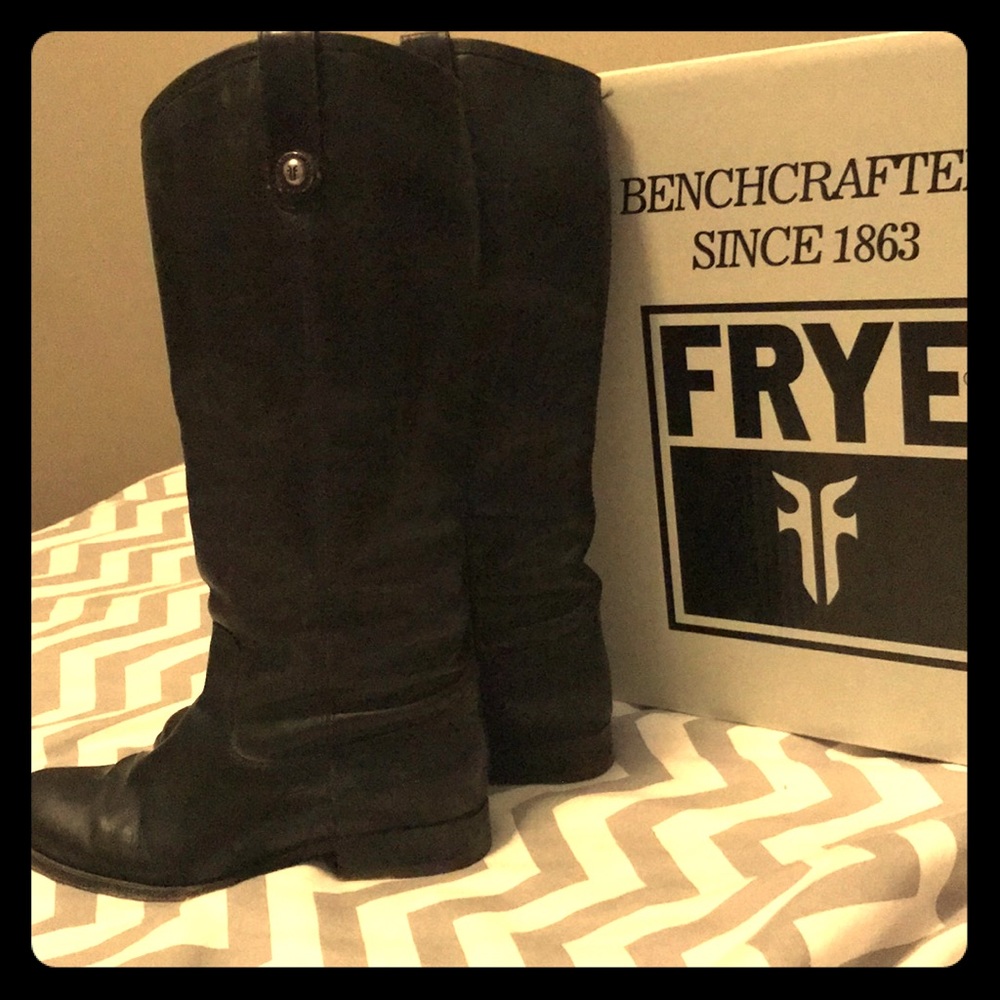 Frye - Black Melissa Button Wide Calf 8M